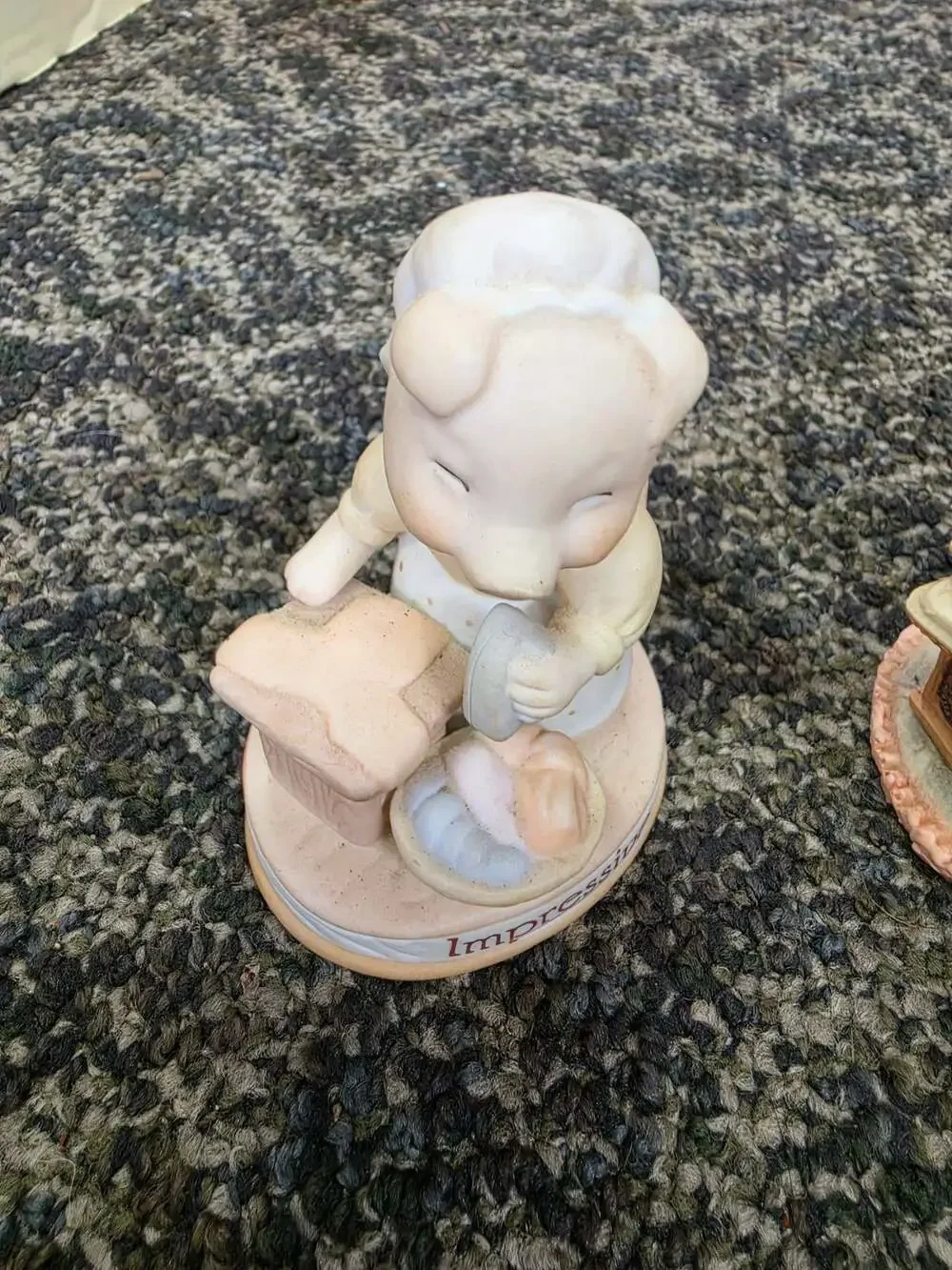 Vintage Ceramic Pig Figurine Impressive Chore